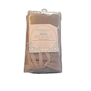 Airflow Baby Mesh Crib Liner 11" - Grey BreathableBaby New